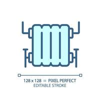 2d Pixel perfekt editierbar Blau Wasser Heizung Symbol, isoliert Vektor, dünn Linie Illustration Darstellen Installation. vektor