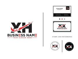 Handschrift xh Logo Symbol Geschäft Karte, Alphabet xh Bürste Brief Logo zum Geschäft vektor