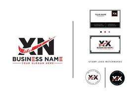 handstil xn logotyp ikon företag kort, alfabet xn borsta brev logotyp för affär vektor