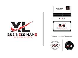 handstil xl logotyp ikon företag kort, alfabet xl borsta brev logotyp för affär vektor