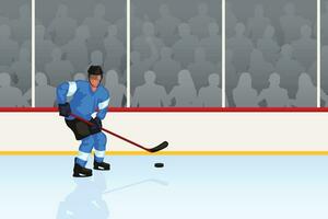 Eishockey Spieler im Eisbahn vektor