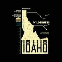 Idaho Amerika Berg Beschriftung Typografie Vektor, abstrakt Grafik, Illustration, zum drucken t Hemd vektor