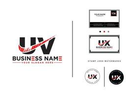 UV, Bürste Brief uv Logo Symbol Vektor mit Geschäft Karte
