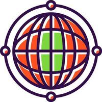 virtuell Welt Globus Vektor Symbol Design