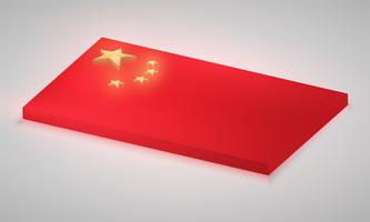 Kina flagga i 3D, vektor