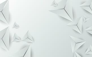 3d abstrakt vit triangel former minimal bakgrund.kreativ digital grafisk geometrisk polygon för företag kort din text.design mall layout modern enkel.origami papper skära och hantverk. vektor