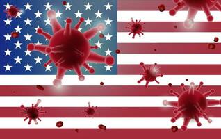 coronavirus i förenad stater på trogen bakgrund. dödligt typ av virus 2019-ncov.vector illustration i hud style.america har de högsta virus infektion i de world.banner bakgrund eps10 vektor