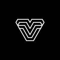 modern och elegant brev v eller vv första logotyp vektor