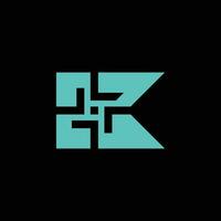 Brief k Logo. modern Brief k zentriert Richtung. Ader k Monogramm vektor