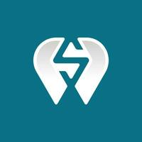 Brief s Zahn Dental Logo vektor