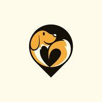 einfach und süß Hund Liebe Pflege Logo vektor