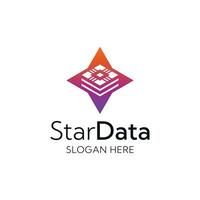 modern stjärna lagring data logotyp vektor