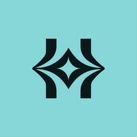 elegant Initiale Brief h Star Logo vektor