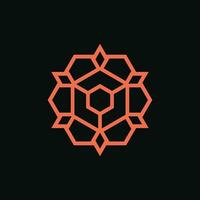 modern hexagonal hus abstrakt reste sig blomma logotyp vektor