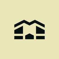 einfach und modern Brief m Haus Logo vektor