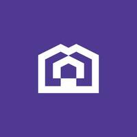 einfach und modern Brief m Haus Logo vektor
