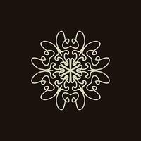 abstrakt Licht grau und dunkel braun Blumen- Mandala Logo. geeignet zum elegant und Luxus Zier Symbol vektor