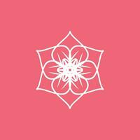 abstrakt Weiß und Rosa Blumen- Mandala Logo. geeignet zum elegant und Luxus Zier Symbol vektor