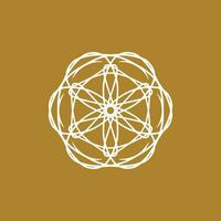 abstrakt Weiß und Gold lila Blumen- Mandala Logo. geeignet zum elegant und Luxus Zier Symbol vektor