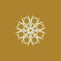 abstrakt vit och guld lila blommig mandala logotyp. lämplig för elegant och lyx dekorativ symbol vektor