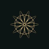abstrakt Gold und dunkel braun Blumen- Mandala Logo. geeignet zum elegant und Luxus Zier Symbol vektor