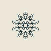 abstrakt mörk grön och grädde blommig mandala logotyp. lämplig för elegant och lyx dekorativ symbol vektor