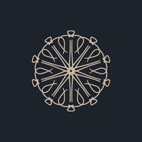 abstrakt Sahne und dunkel braun Blumen- Mandala Logo. geeignet zum elegant und Luxus Zier Symbol vektor