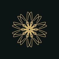 abstrakt guld och mörk brun blommig mandala logotyp. lämplig för elegant och lyx dekorativ symbol vektor