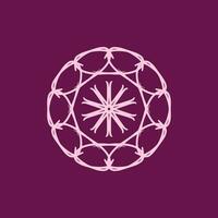 abstrakt Rosa und Magenta Blumen- Mandala Logo. geeignet zum elegant und Luxus Zier Symbol vektor