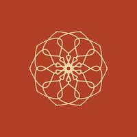abstrakt Sahne und Orange braun Blumen- Mandala Logo. geeignet zum elegant und Luxus Zier Symbol vektor