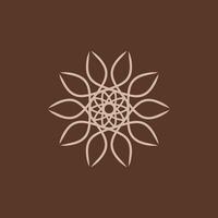 abstrakt Sahne und braun Blumen- Mandala Logo. geeignet zum elegant und Luxus Zier Symbol vektor