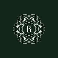 Initiale Brief b Blumen- Zier Rand Kreis Rahmen Logo vektor