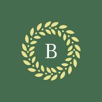 modern und natürlich Brief b Grün Blätter Blumen- Logo vektor