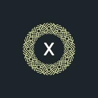 Logo Initialen Brief x. Logo Emblem Kreis elegant und organisch. runden Muster Ornament vektor