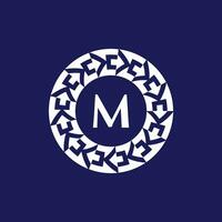 Logo Initialen Brief m. modern und elegant Kreis Emblem. Zier kreisförmig Emblem. gleich Muster Emblem vektor