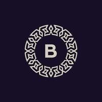 Logo Initialen Brief b. elegant und modern Kreis Emblem. Zier Monogramm Emblem vektor