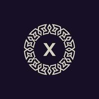 Logo Initialen Brief x. elegant und modern Kreis Emblem. Zier Monogramm Emblem vektor