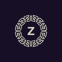 logotyp initialer brev z. elegant och modern cirkel emblem. dekorativ monogram emblem vektor