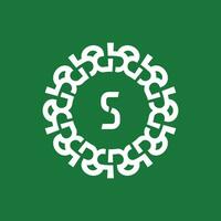 Emblem Logo Initialen Brief s. natürlich und organisch Kreis Emblem Logo. geeignet zum ökologisch basierend Unternehmen vektor