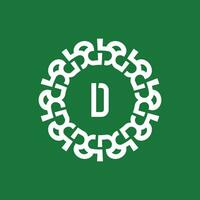 Emblem Logo Initialen Brief d. natürlich und organisch Kreis Emblem Logo. geeignet zum ökologisch basierend Unternehmen vektor