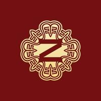 elegant und einzigartig Initiale Brief z orientalisch Ornament Alphabet Emblem Logo vektor