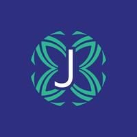 Brief j Initiale Blumen- elegant Emblem Monogramm Logo vektor