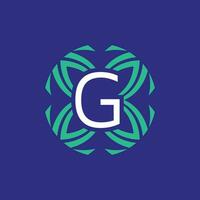 Brief G Initiale Blumen- elegant Emblem Monogramm Logo vektor