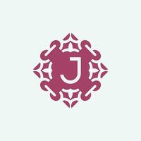 elegant Initiale Brief j abstrakt Ornament Platz Emblem Logo vektor
