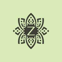 Initiale Brief z Blumen- Zier Rand Rahmen Logo vektor