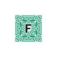 Initiale Brief f Zier Platz Muster Rahmen Logo vektor
