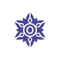 Initiale Brief Ö Blumen- Alphabet Rahmen Emblem Logo vektor
