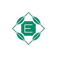Initiale Brief e Natur Blatt Emblem Logo vektor