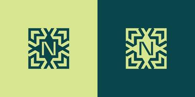 Initiale Brief n Platz abstrakt Muster Logo vektor