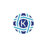 Initiale Brief k Kugel Logo symbolisieren global Konnektivität vektor